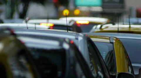 Traffic jam in the city -Dusk. Stock Footage 36627533