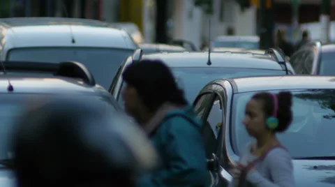 Traffic jam in the city -Dusk. Stock Footage 36631752