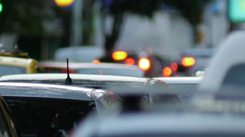 Traffic jam in the city -Dusk. Stock Footage 36635492