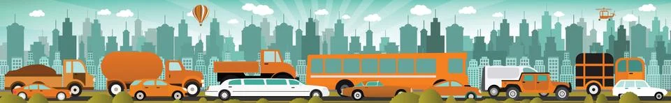 Traffic jam in the city Stock Illustration