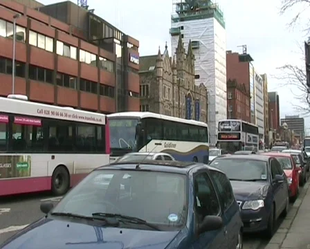 Traffic jam at College Square during the evening rush-hour Stock Footage 513189