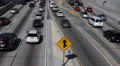 Traffic Jam Congestion Harbor US Freeway California Highway Cars Passing Slowly HD Footage