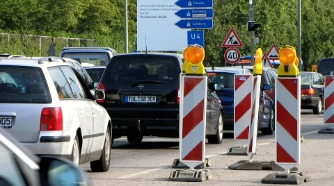 Traffic jam congestion Urban Smog air pollution Stock Footage