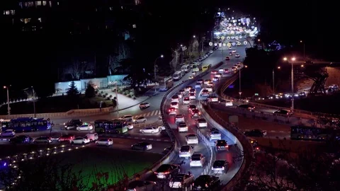 Traffic jam at the crossroads Stock Footage 123425499