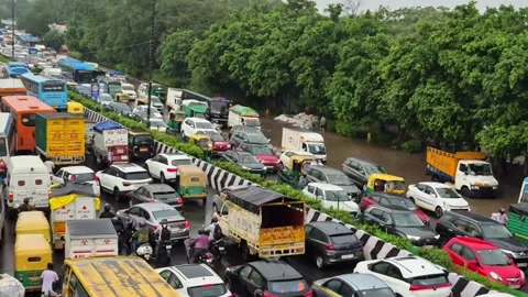Traffic Jam In Delhi Stock Footage 316458780