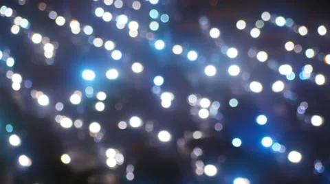 Traffic jam, dense slow flow of cars on a freeway at misty night, defocused. Stock Footage 54831834