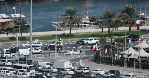 Traffic jam in Doha ,Qatar Stock Footage 121849203