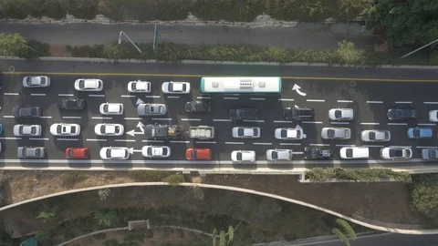 Traffic Jam Drone Stock Footage 104027750