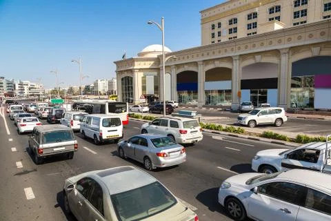 Traffic jam in Dubai Stock Photos