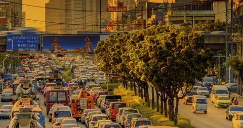 Traffic jam in evening in the city. Stock Footage 100738992