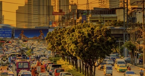 Traffic jam in the evening in city. Stock Footage 100739479