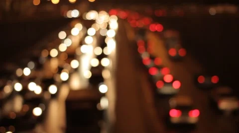 Traffic jam in evening defocused Video stock 58484897