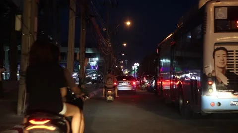 Traffic jam on an evening street Stock Footage 265767779