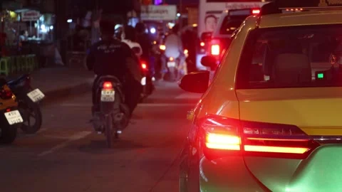 Traffic jam on an evening street Stock Footage 265824528