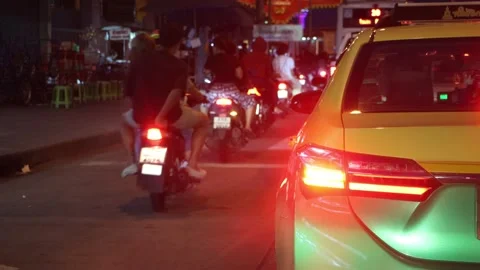 Traffic jam on an evening street Stock Footage 273665657