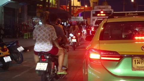 Traffic jam on an evening street Stock Footage 280782094