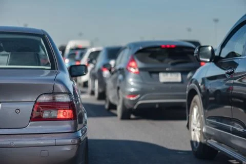 Traffic jam on express way Stock Photos