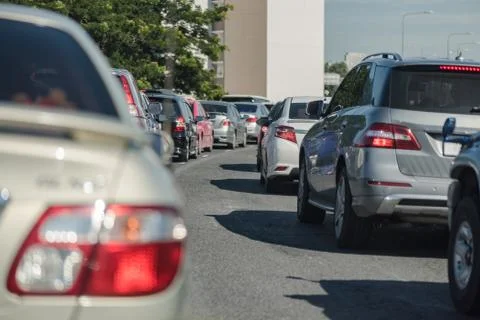Traffic jam on express way Stock Photos