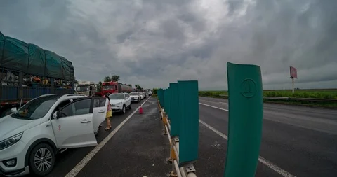 Traffic jam on expressway 4K Stock Footage 115177587