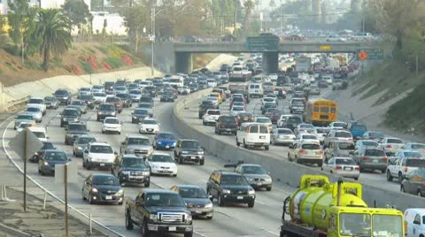 Traffic Jam Freeway 101, LA, Time Lapse Stock Footage