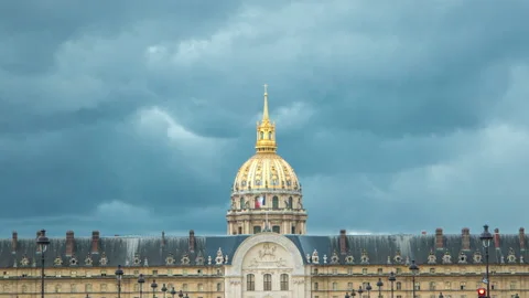 Traffic jam in front of Les Invalides timelapse in Paris, France Stock Footage 236870027