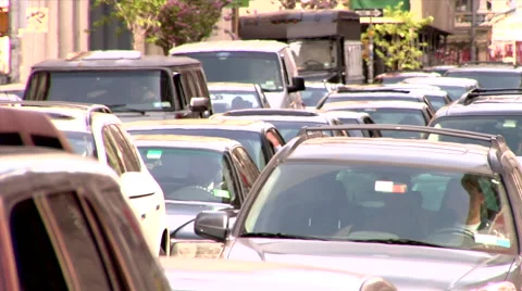 Traffic Jam Grid Lock Downtown Manhattan Stock Footage 49223781