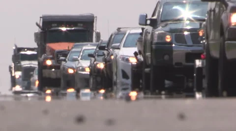 Traffic jam gridlock on highway Видео 40693686