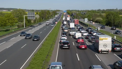 Traffic jam - high-angle view, time lapse Stock-Footage 88682895