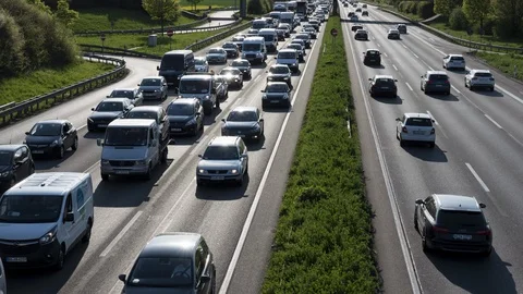 Traffic jam - high-angle view, time lapse 스톡 동영상 88682897