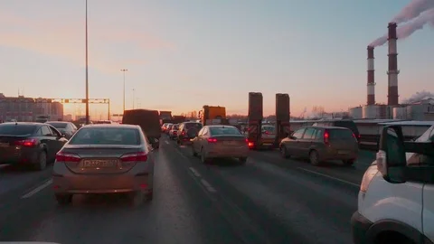 Traffic jam on the high-speed road Stock-Footage 100083522