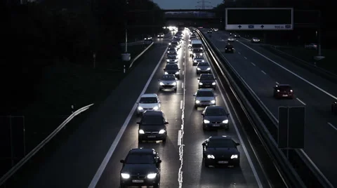 Traffic jam on highway A 66 Видео 43901473