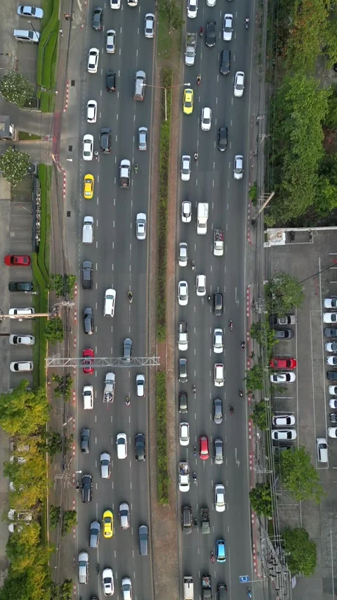 Traffic jam on a highway in big city. Stock Footage 249730516
