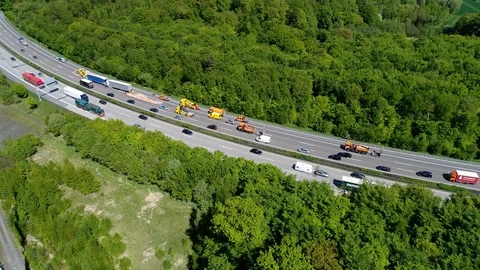 Traffic jam on highway Stock Footage 89027764
