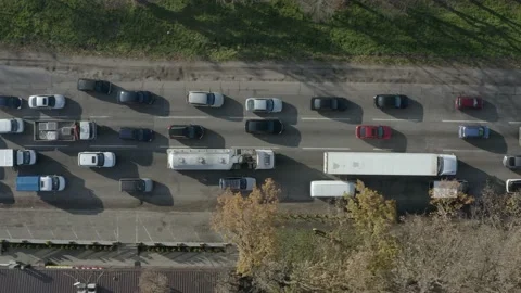 Traffic jam at a highway junction. Stock Footage 147482378
