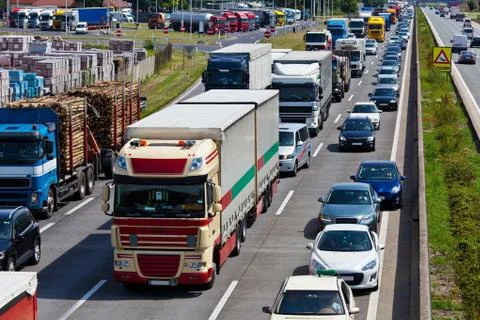 Traffic jam on highway Foto stock