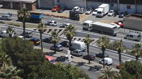 Traffic Jam On  A Hot Summer Day Stock Footage 52090645