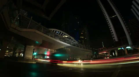 Traffic Jam Intersection At Night Stock Footage 59975224