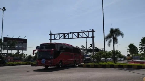 Traffic jam at the intersection of traffic lights. East Java - October 1, 2025 Stock Footage 324711729