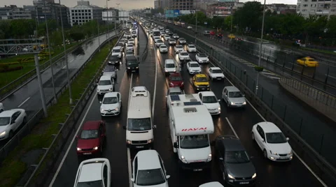 Traffic Jam in Istanbul Stock Footage 61938207