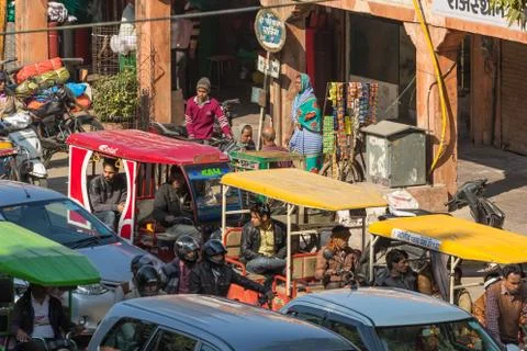 Traffic Jam in Jaipur Stock Photos