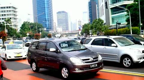 Traffic Jam in Jakarta Stock Footage 11357594
