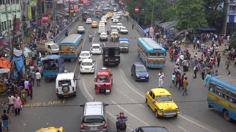 Traffic jam in Kolkata  스톡 동영상 82514374