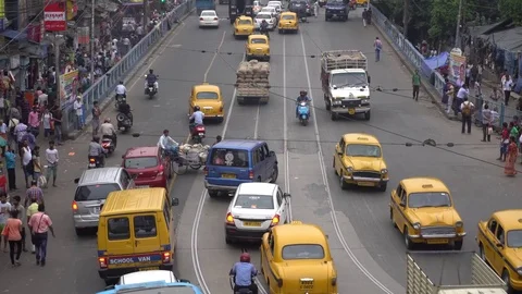 Traffic jam in Kolkata  Stock Footage 82514485