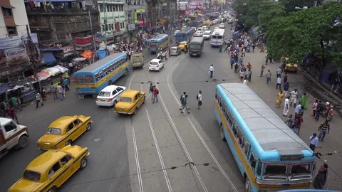 Traffic jam in Kolkata  스톡 동영상 82517327