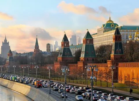 Traffic jam on the Kremlin Stock Photos