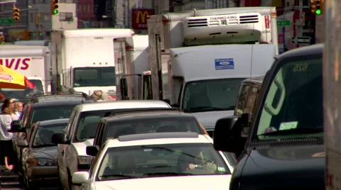Traffic Jam Manhattan Lower Stock Footage 49224201