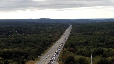 Traffic jam MassPike 2 Stock Footage 300935426