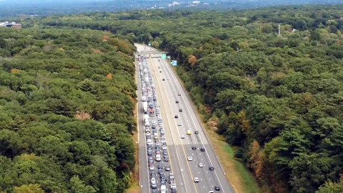 Traffic jam MassPike 4 Stock Footage 301091099