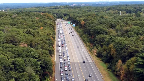 Traffic jam MassPike 5 Stock Footage 301095827
