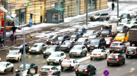 Traffic jam in Moscow, Russia 스톡 동영상 45451676
